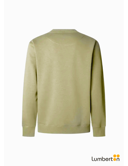 Sudadera cuello redondo verde militar "logo pepe blanco"MACBEV