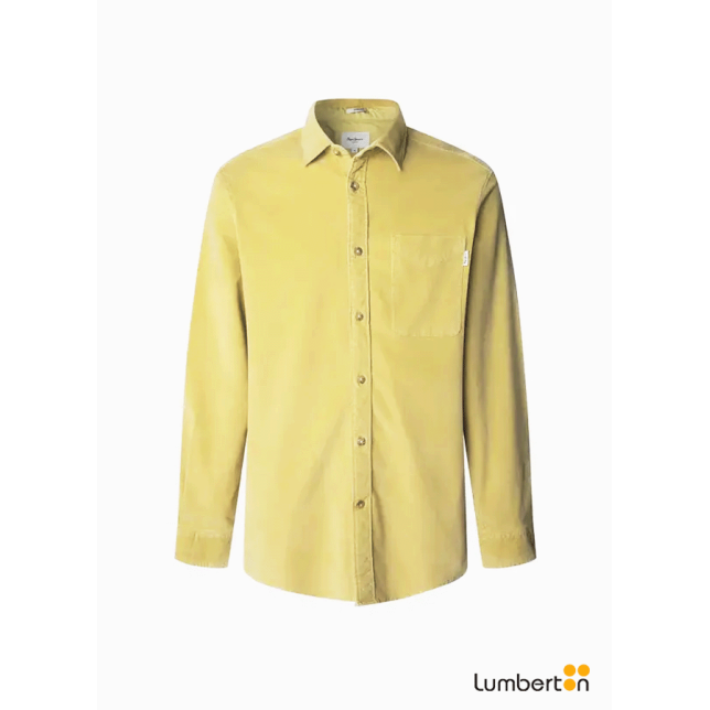 Camisa de pana verde oliva con...