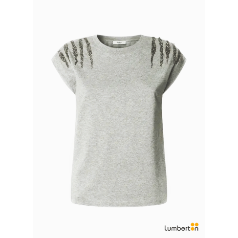 Camiseta gris claro detalle...