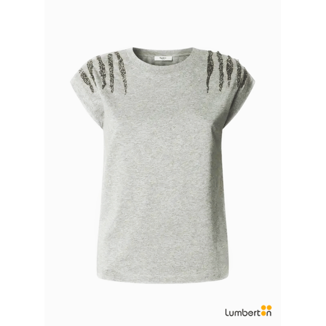 Camiseta gris claro detalle mangasBARRYG