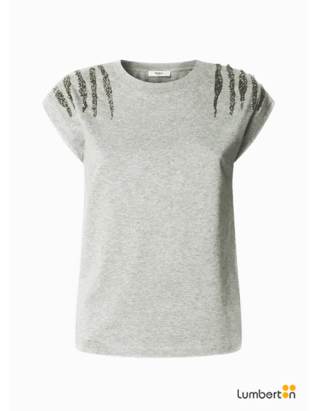 Camiseta gris claro detalle mangasBARRYG