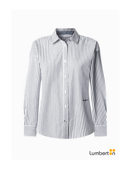 Camisa blanca con rayas grisesCLEM