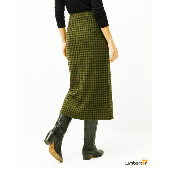 Falda cuadros con botones verdeFAO17