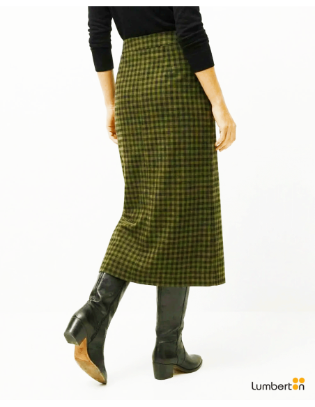 Falda cuadros con botones verdeFAO17
