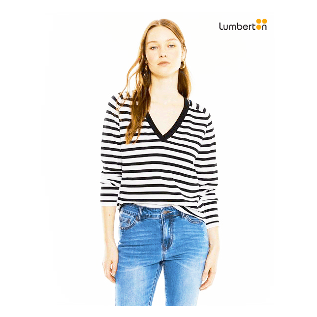 Jersey Punto Rayas M/L Negras Y...