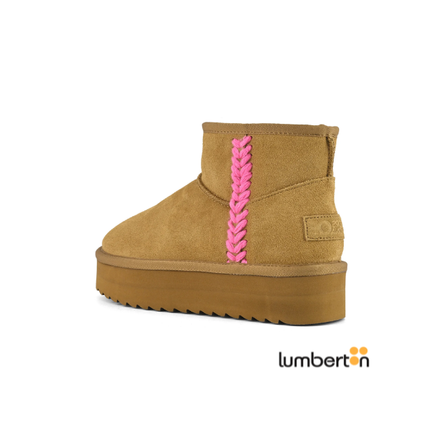 Botin Marron Tira Rosa271R