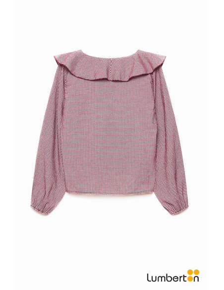 Blusa cuadros vichy marrón2756M