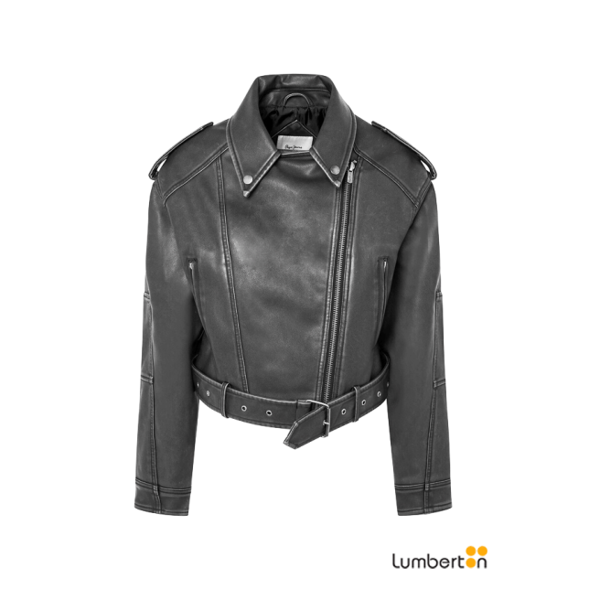 Chaqueta piel negraAMALIA-Pepe Jeans