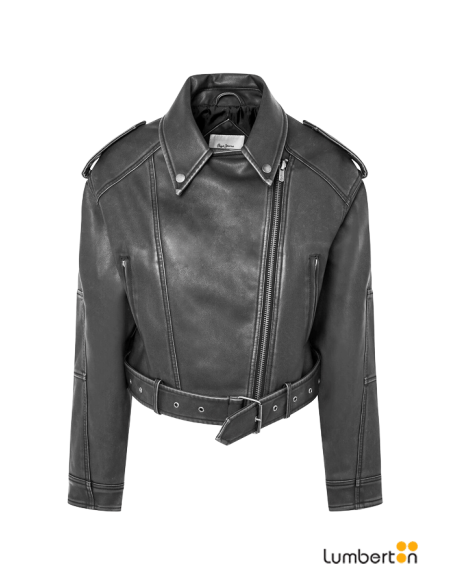 Chaqueta piel negraAMALIA-Pepe Jeans