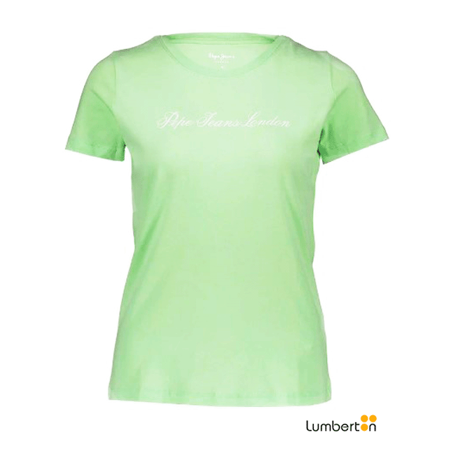 Camiseta manga corta color verde con...