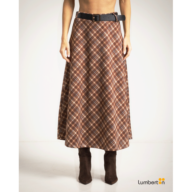 Falda cuadros bies + cinturón5383...