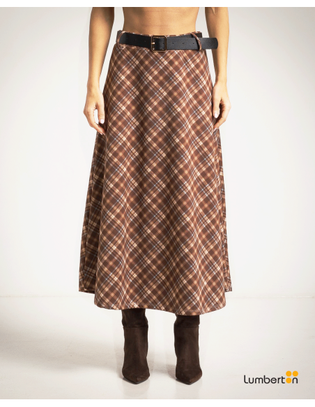 Falda cuadros bies + cinturón5383 Albanos
