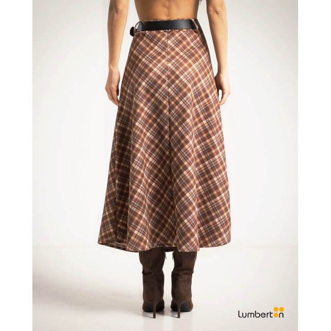 Falda cuadros bies + cinturón5383...