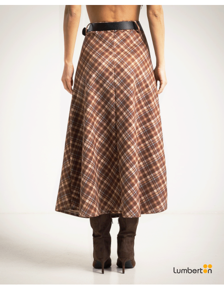 Falda cuadros bies + cinturón5383 Albanos