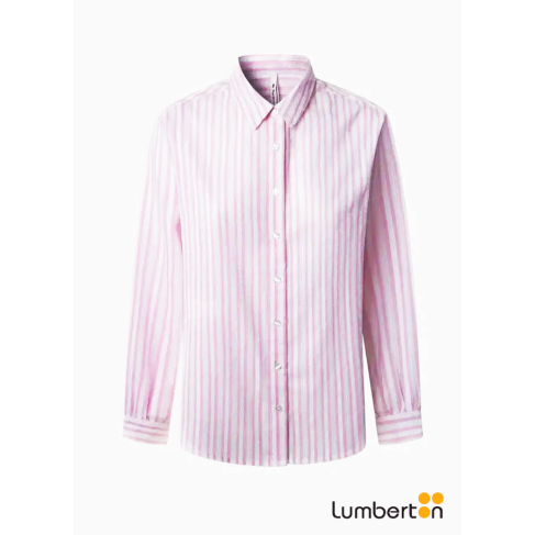 Camiseta líneas rosas y...