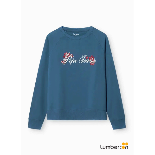 Sudadera azul fuerte logo con...