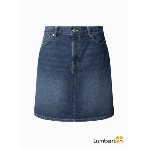 Falda corta con cortado en...