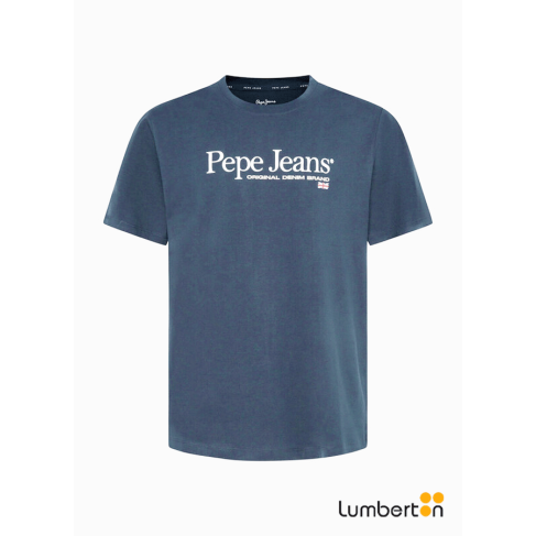 Camiseta azul marino logo...