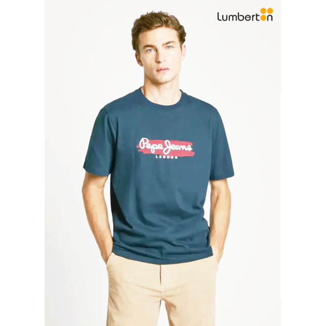 Camiseta azul marino logo pepe jeansARSB