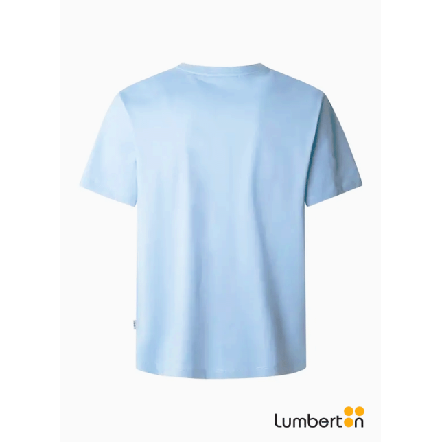 Camiseta manga corta azul estampado...