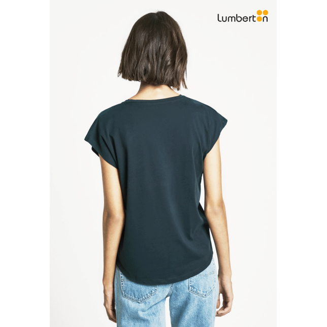 Camiseta manga corta azul con logo...