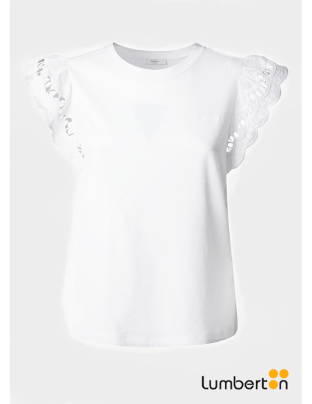 Camiseta manga corta blanca manga bordadaVICW Pepe Jeans