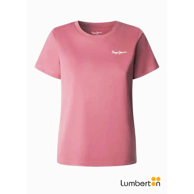 Camiseta manga corta rosa coral logo...