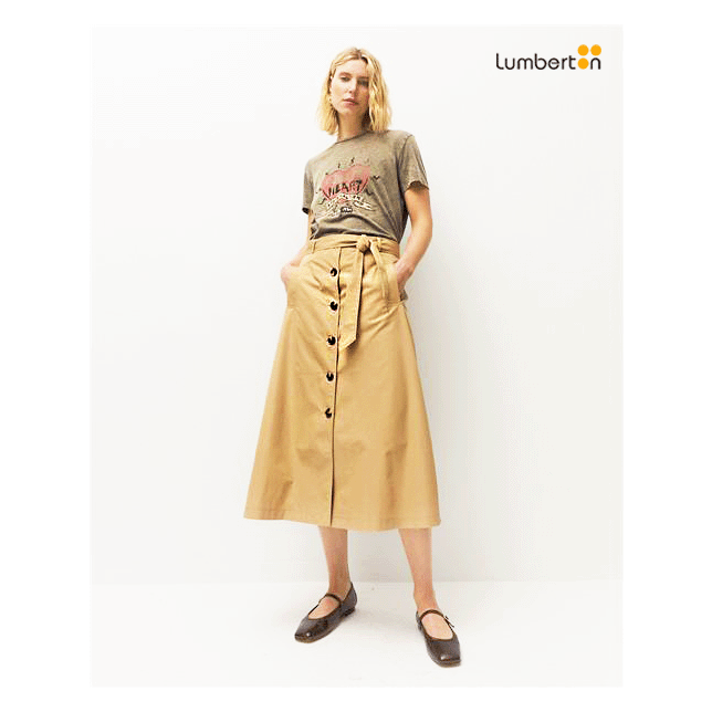 Falda Botones Y Cinturón CamelFA130...