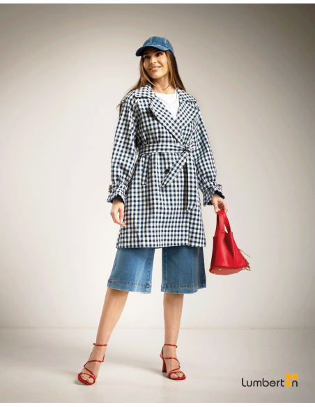 Gabardina Cuadros Vichy Azules Y Blancos0505003 Albanos