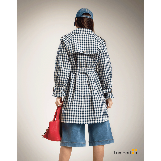 Gabardina Cuadros Vichy Azules Y...