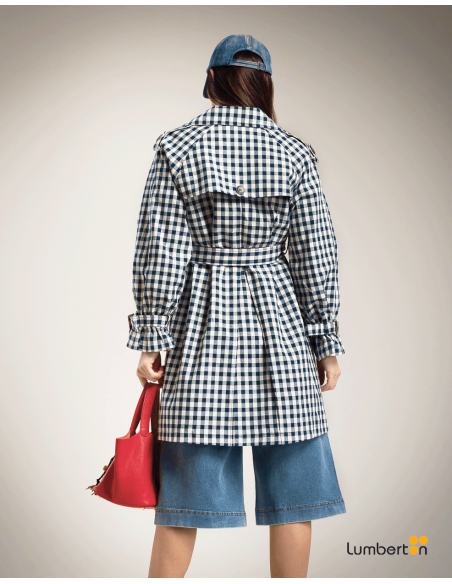 Gabardina Cuadros Vichy Azules Y Blancos0505003 Albanos