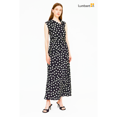 Vestido Topos Largo11252