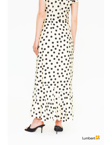 Falda Larga Con Estampado Polk Dots Blanco y Negro11254 Wild Ponny