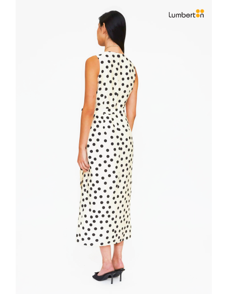 Vestido Midi Estampado Polka Dots Blanco y Negro11255 Wild Ponny