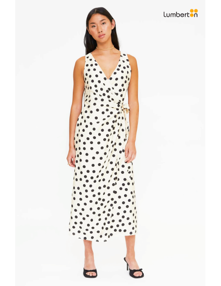 Vestido Midi Estampado Polka Dots Blanco y Negro11255 Wild Ponny