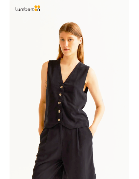 Chaleco escote pico negro41225 Wild Ponny