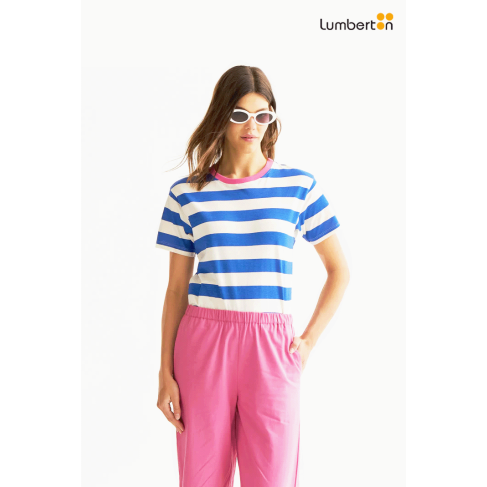 Camiseta Rayas Azul y...