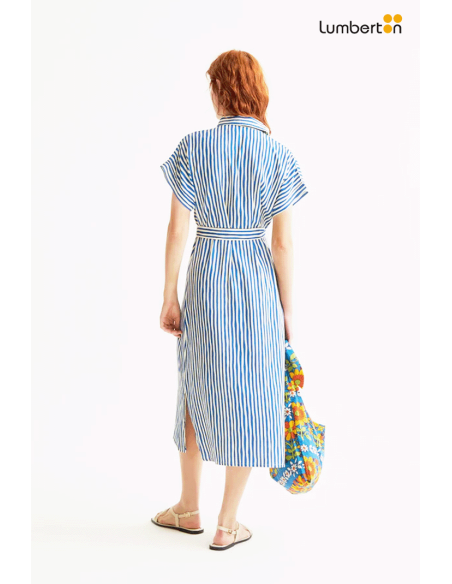 Vestido midi con estampado Lavagna Blue40017 Compañía Fantástica