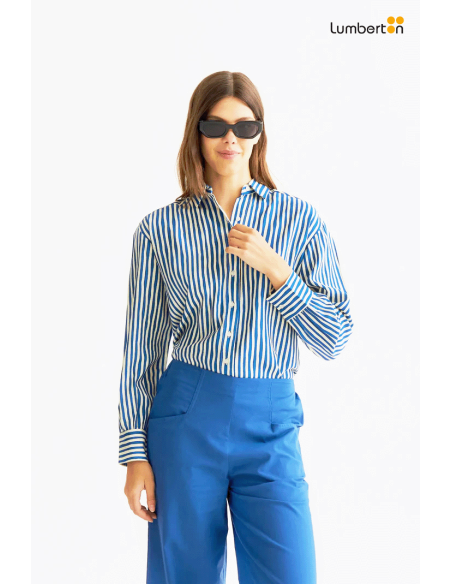 Camisa con estampado Lavagna Blue40015 Compañía Fantástica