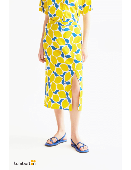 Falda Midi Estampado Limones40002 Compañía Fantástica