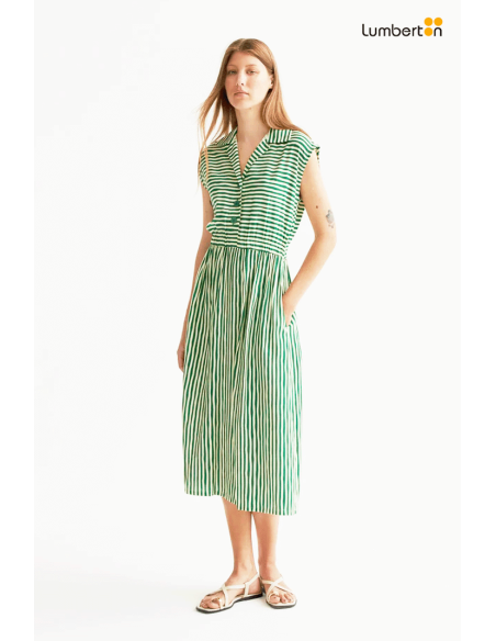 Vestido Midi Estampado Verde40004 Compañía Fantástica