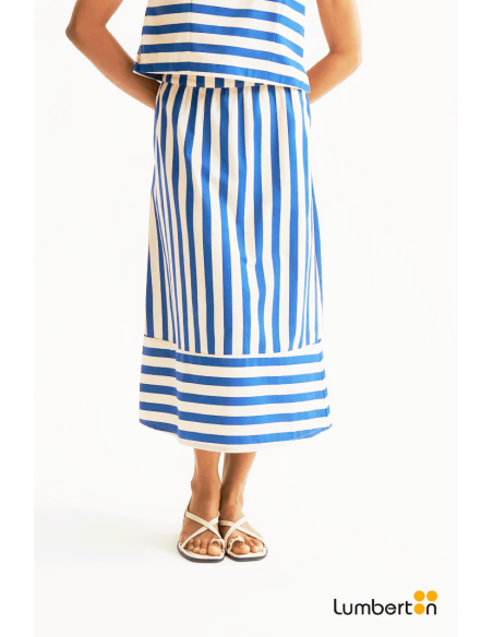 Falda Midi Estampada Bamboo Blue41032 Compañía Fantástica