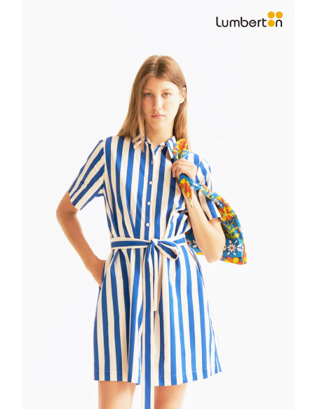 Vestido Midi Estampado Bamboo Blue41033 Compañía Fantástica