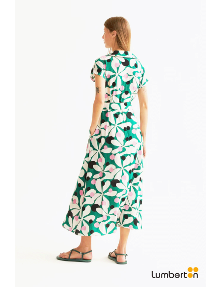 Vestido Largo Estampado Hosta11014 Compañía Fantástica