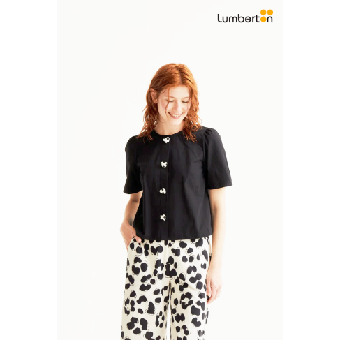 Top Negro Botones...