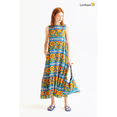 Vestido largo con estampado...