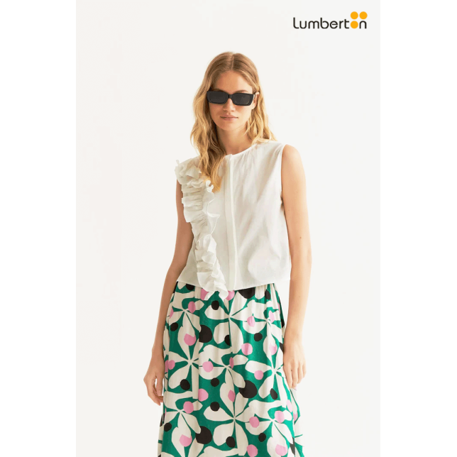 Top Blanco Con Volante11054 Compañía...