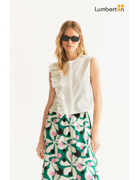 Top Blanco Con Volante11054 Compañía Fantástica