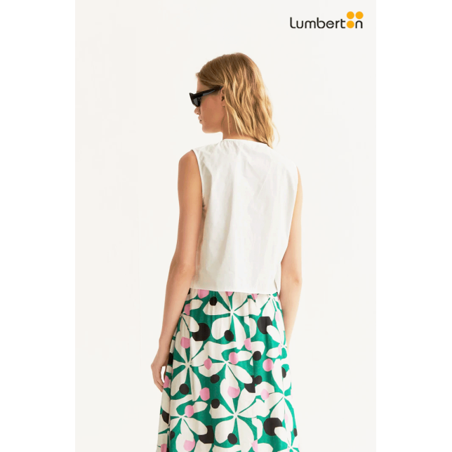 Top Blanco Con Volante11054 Compañía...