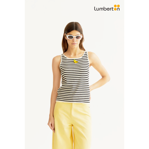 Top Rayas Blanco Y Negro...